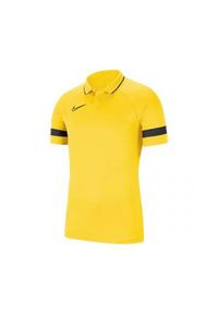 Koszulka sportowa chłopięca Nike Drifit Academy 21 Polo. Typ kołnierza: polo. Kolor: żółty. Długość rękawa: krótki rękaw. Długość: krótkie #1