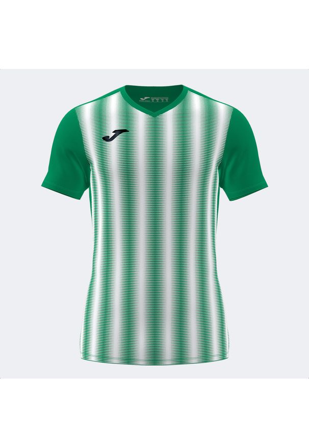 Koszulka do piłki nożnej męska Joma Boy Inter II z krótkim rękawem. Kolor: wielokolorowy, biały, zielony. Długość rękawa: krótki rękaw. Długość: krótkie. Sport: piłka nożna