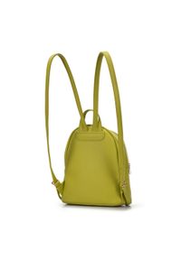 Wittchen - Damski plecak z ekoskóry z ozdobnym łańcuszkiem limonkowy. Materiał: skóra ekologiczna. Wzór: aplikacja, haft. Styl: klasyczny, elegancki #3