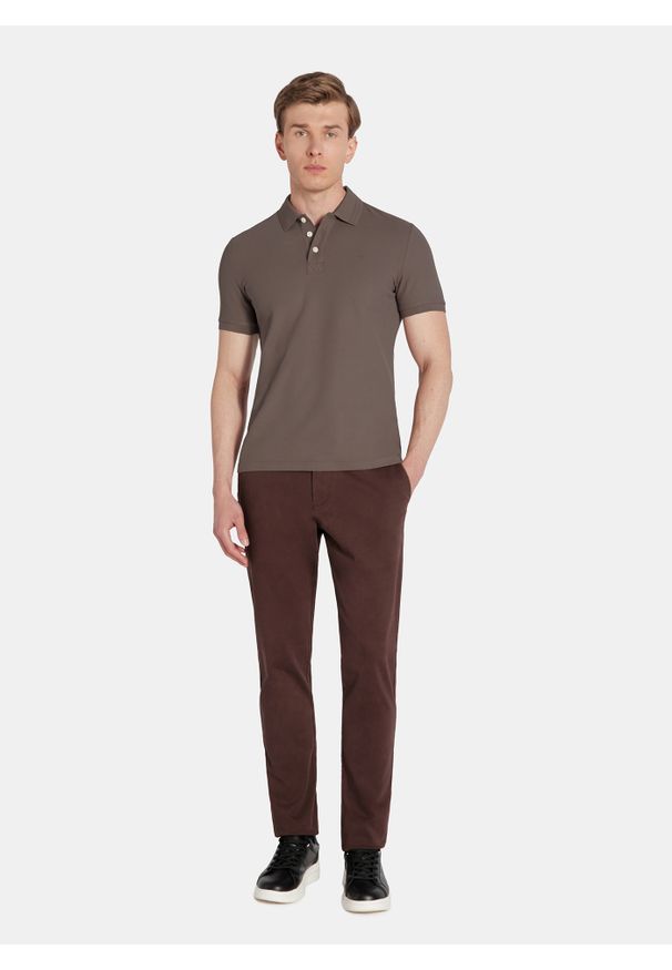 Pako Lorente - PAKO LORENTE - Brązowe spodnie chino z bawełną. Kolor: brązowy. Materiał: bawełna. Wzór: gładki. Sezon: zima, jesień. Styl: klasyczny