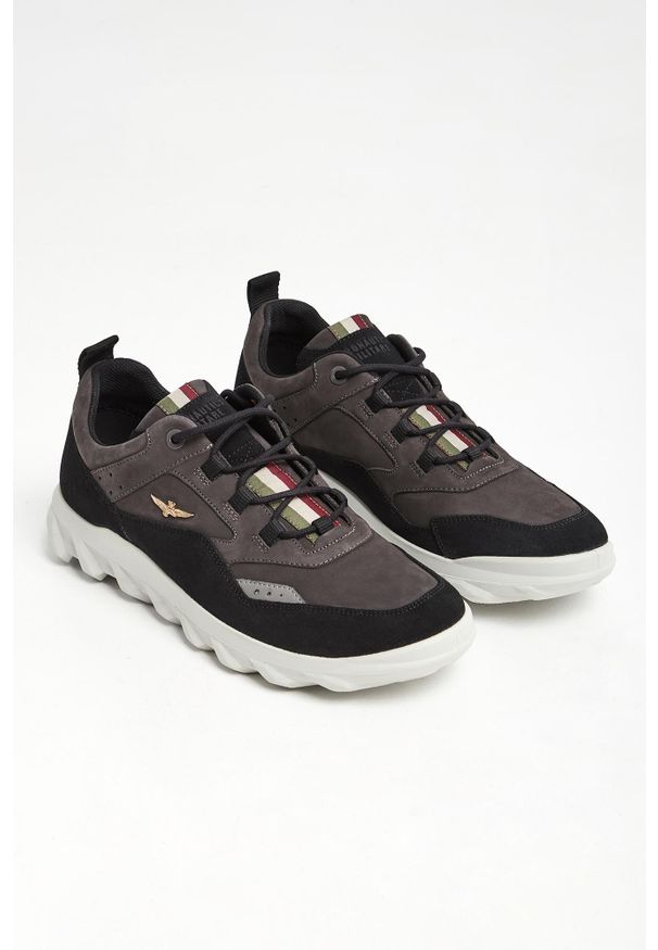 Aeronautica Militare - Sneakersy męskie zamszowe AERONAUTICA MILITARE. Materiał: zamsz, skóra
