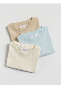 Reserved - Bawełniany t-shirt 3 pack - biały. Kolor: biały. Materiał: bawełna