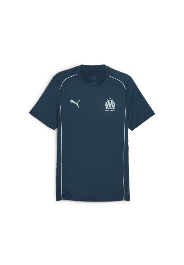 Puma - Męska koszulka Casuals Olympique Marsylia PUMA Ocean Tropic Turquoise Surf Blue. Kolor: niebieski. Sport: piłka nożna