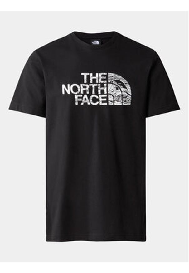 The North Face T-Shirt Woodcut Dome NF0A87NX Czarny Regular Fit. Kolor: czarny. Materiał: bawełna