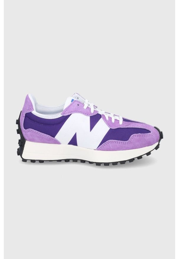 New Balance Buty kolor fioletowy na płaskiej podeszwie. Nosek buta: okrągły. Zapięcie: sznurówki. Kolor: fioletowy. Materiał: guma. Obcas: na płaskiej podeszwie