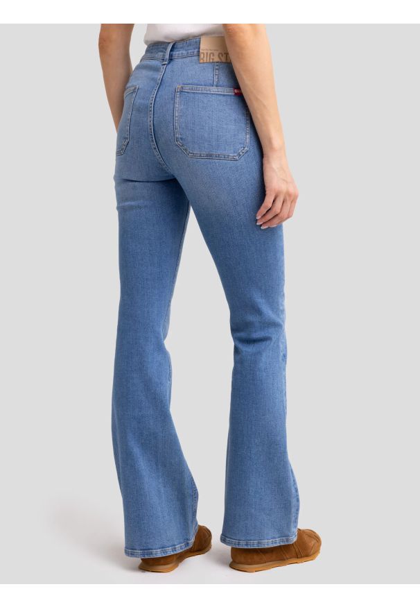 Big-Star - Jeansy damskie flare niebieskie Sophie 343. Stan: podwyższony. Kolor: niebieski. Sezon: lato. Styl: vintage, klasyczny