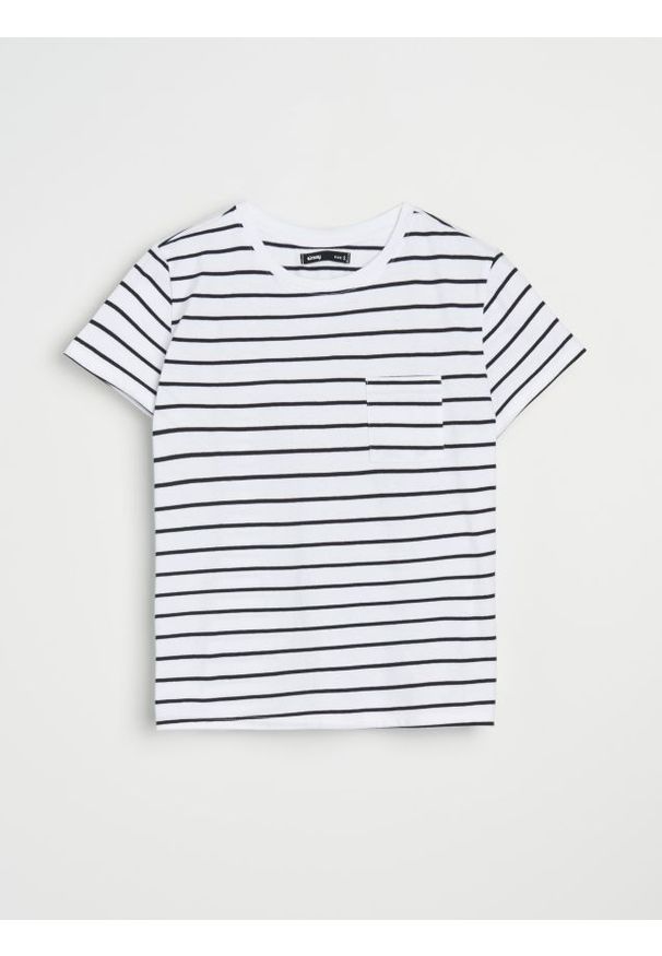 Sinsay - Bawełniana koszulka z kieszonką - wielobarwny. Materiał: bawełna