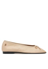 TOMMY HILFIGER - Tommy Hilfiger Baleriny Soft Leather Ballerina Bow FW0FW08355 Różowy. Kolor: różowy. Materiał: skóra