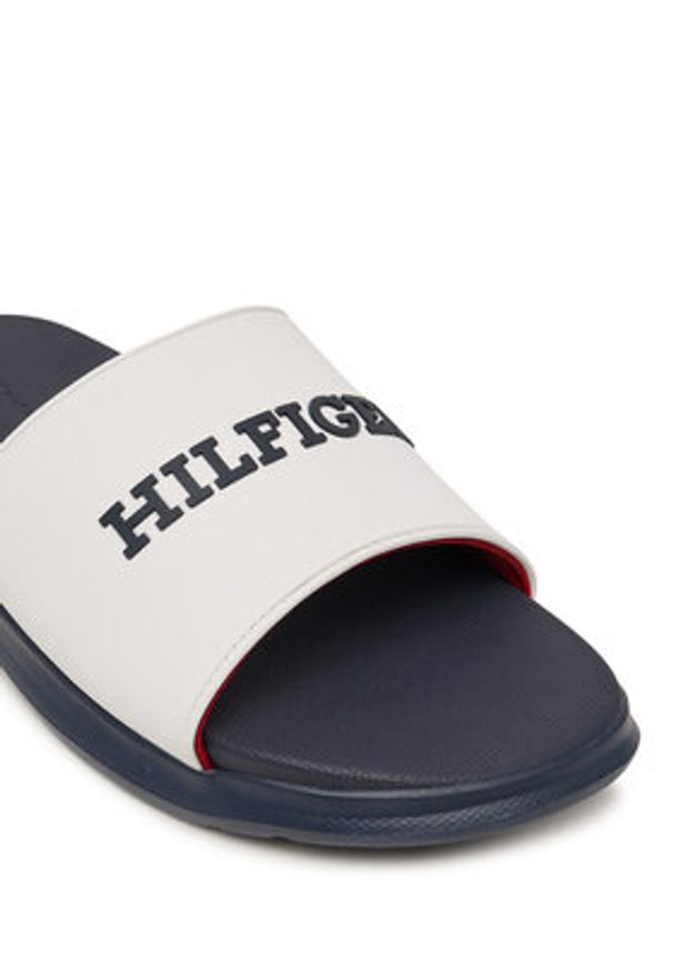 TOMMY HILFIGER - Tommy Hilfiger Klapki Dual Density Hilfiger Pool Slide FM0FM05797 Biały. Kolor: biały. Materiał: syntetyk