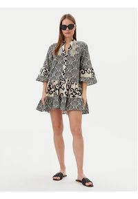 LOLA CASADEMUNT Sukienka letnia LS2516069 Czarny Regular Fit. Kolor: czarny. Materiał: bawełna. Sezon: lato #3