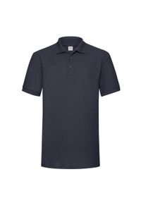 FRUIT OF THE LOOM - Męska Koszulka Polo O Gramaturze 65/35. Typ kołnierza: polo. Kolor: niebieski