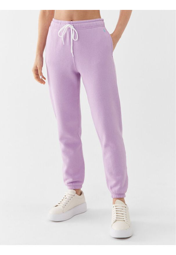 Polo Ralph Lauren Spodnie dresowe 211891560010 Fioletowy Regular Fit. Kolor: fioletowy. Materiał: bawełna