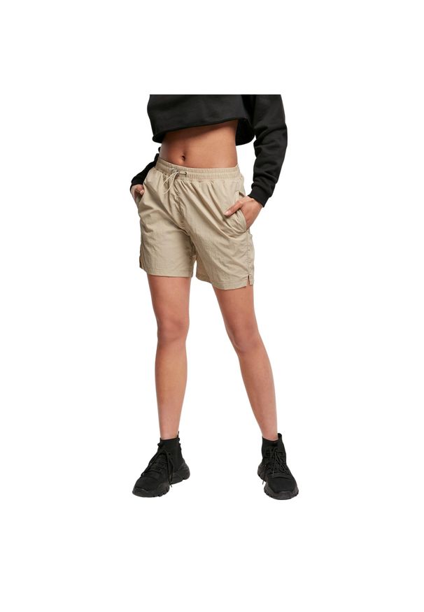 Szorty nylon froissé femme Urban Classics. Kolor: niebieski, beżowy, wielokolorowy. Materiał: nylon. Długość: krótkie