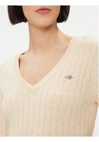 GANT - Gant Sweter 4800101 Écru Slim Fit. Materiał: bawełna #5
