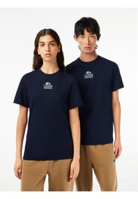 Lacoste T-Shirt TH1147 Granatowy Regular Fit. Kolor: niebieski. Materiał: bawełna #1
