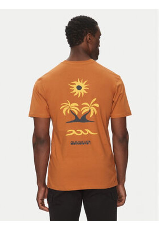 Quiksilver T-Shirt EQYZT08036 Brązowy Regular Fit. Kolor: brązowy. Materiał: bawełna
