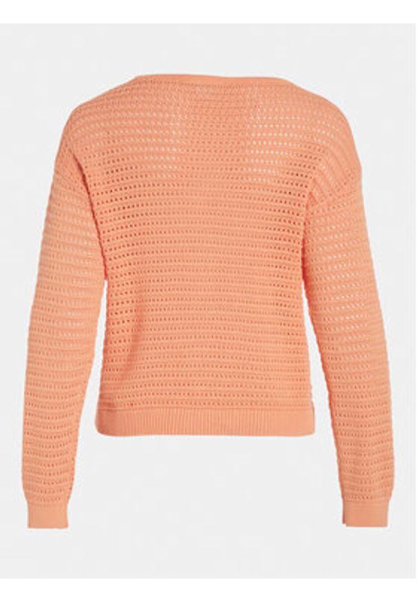Vila Sweter Bellisina 14089578 Pomarańczowy Regular Fit. Kolor: pomarańczowy. Materiał: bawełna