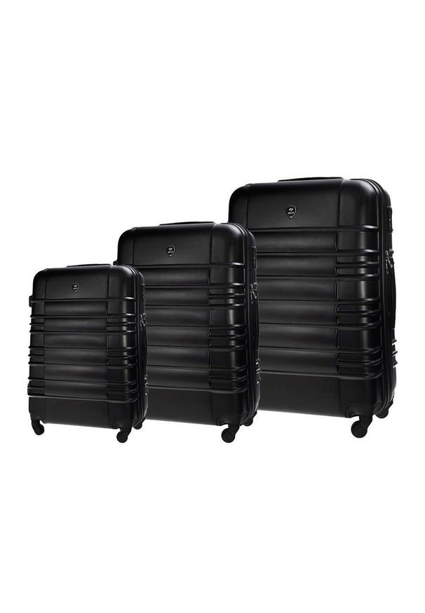 Solier - Zestaw walizek podróżnych STL838 czarny. Kolor: czarny. Materiał: materiał