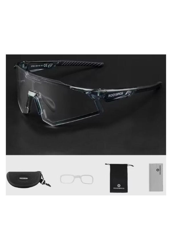 ROCKBROS - Okulary rowerowe Bikeline. Kolor: czarny. Sport: turystyka piesza