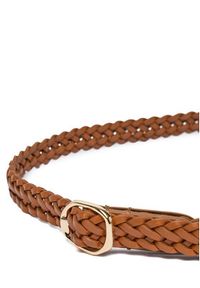 TOMMY HILFIGER - Tommy Hilfiger Pasek Th Sculpt 2.0 Woven AW0AW18696 Brązowy. Kolor: brązowy. Materiał: skóra #3