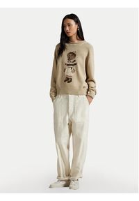 Polo Ralph Lauren Sweter 211978315001 Beżowy Relaxed Fit. Typ kołnierza: polo. Kolor: beżowy. Materiał: bawełna #5