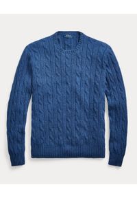 Ralph Lauren - RALPH LAUREN - Niebieski sweter z kaszmiru. Typ kołnierza: polo. Kolor: niebieski. Materiał: kaszmir