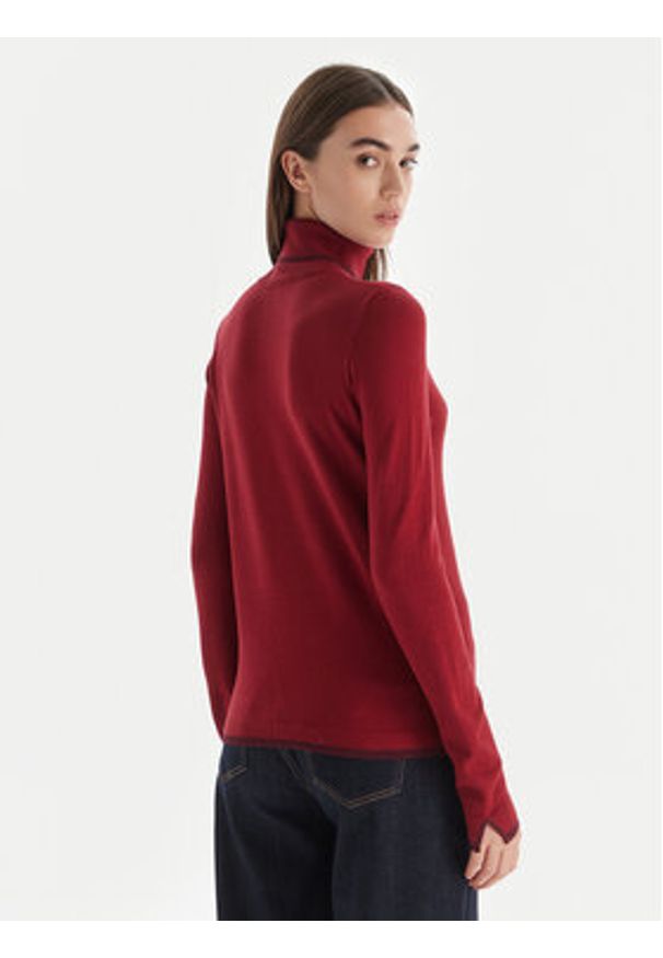 Liu Jo Golf MF5229 MS49I Bordowy Regular Fit. Typ kołnierza: golf. Kolor: czerwony. Materiał: wiskoza
