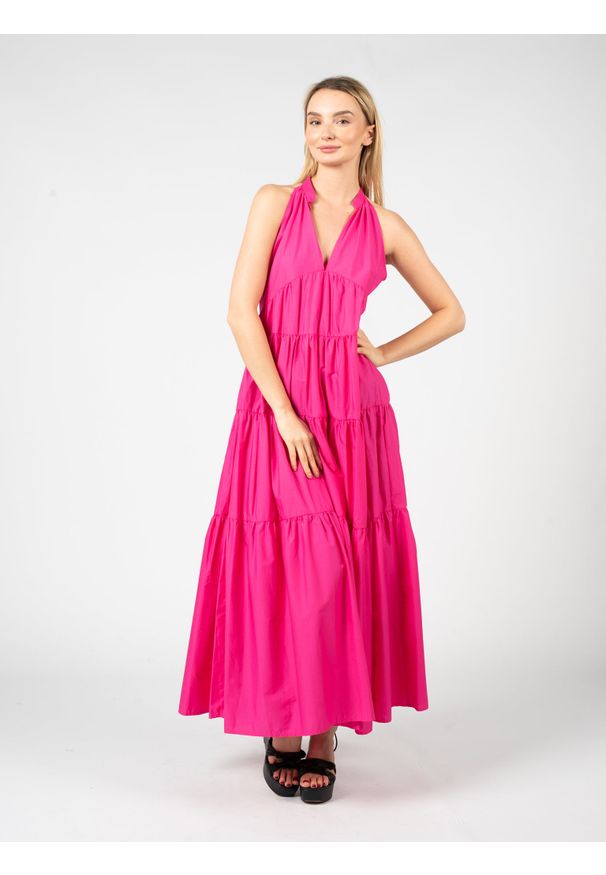 Pinko Sukienka "Dortmund" | 102925 A1LZ | Kobieta | Różowy. Kolor: różowy. Materiał: bawełna. Styl: boho, elegancki. Długość: maxi