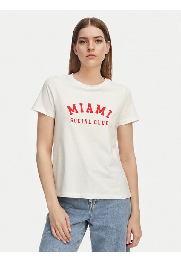 Vero Moda T-Shirt Jida 10340948 Biały Regular Fit. Kolor: biały. Materiał: bawełna