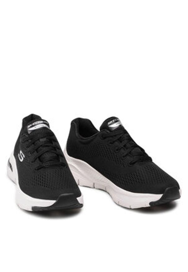 skechers - Skechers Sneakersy Arch Fit 149057/BKW Czarny. Kolor: czarny. Materiał: materiał