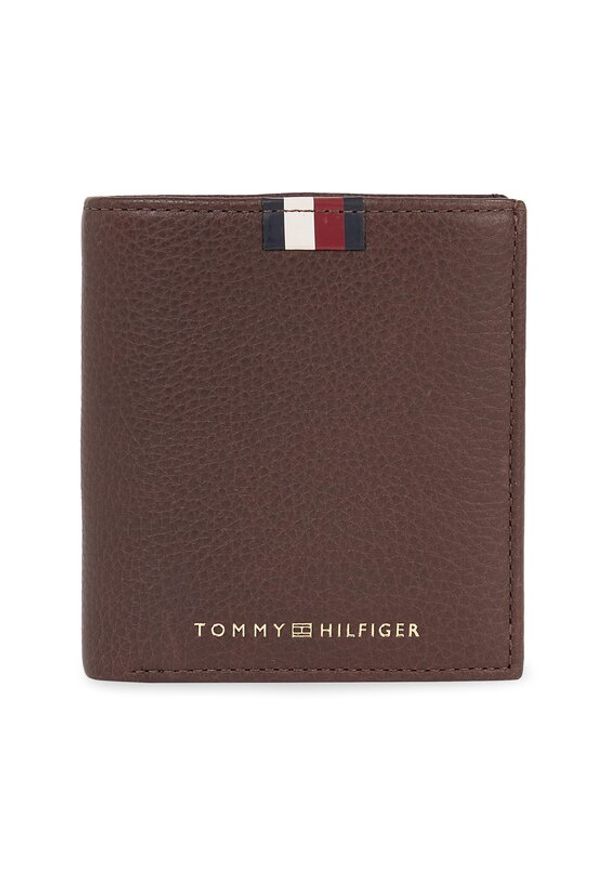TOMMY HILFIGER - Tommy Hilfiger Portfel męski Th Corp Leather Trifold AM0AM11597 Brązowy. Kolor: brązowy