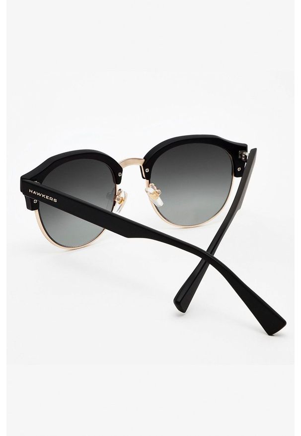 Hawkers - Okulary przeciwsłoneczne RUBBER BLACK GRADIENT CLASSIC. Kształt: okrągłe. Kolor: czarny. Wzór: gradientowy