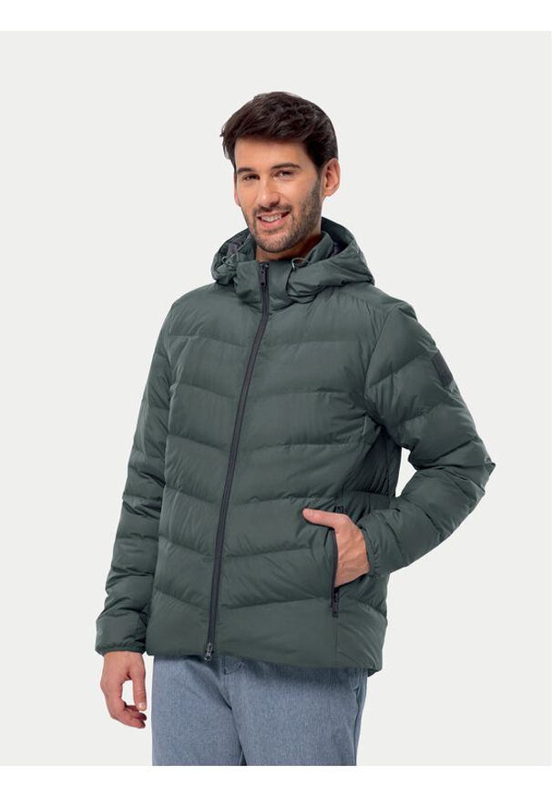 Jack Wolfskin Kurtka puchowa Colonius Jkt 1207431 Zielony Regular Fit. Kolor: zielony. Materiał: syntetyk