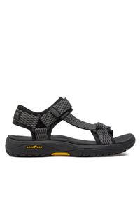 skechers - Skechers Sandały Lomell-Rip Tide 204351/BKGY Czarny. Kolor: czarny. Materiał: materiał #1