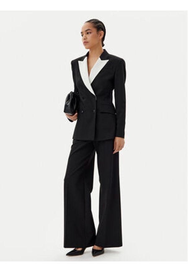 Hugo - HUGO Marynarka Azuna 50544752 Czarny Regular Fit. Kolor: czarny. Materiał: syntetyk, wiskoza