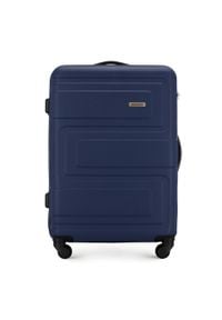 Wittchen - Średnia walizka z ABS-u tłoczona. Kolor: niebieski. Materiał: guma. Wzór: geometria. Styl: klasyczny #1