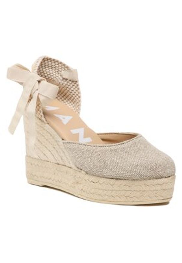 Manebi Espadryle Wedge Espadrilles O 7.1 WV Beżowy. Kolor: beżowy. Materiał: materiał