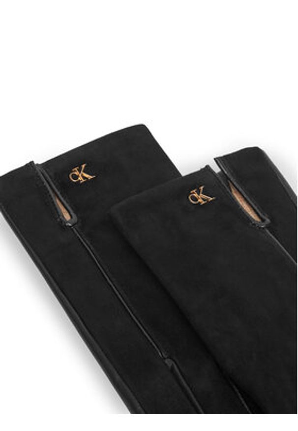 Calvin Klein Rękawiczki Damskie LV04F9006G Czarny. Kolor: czarny. Materiał: skóra, zamsz