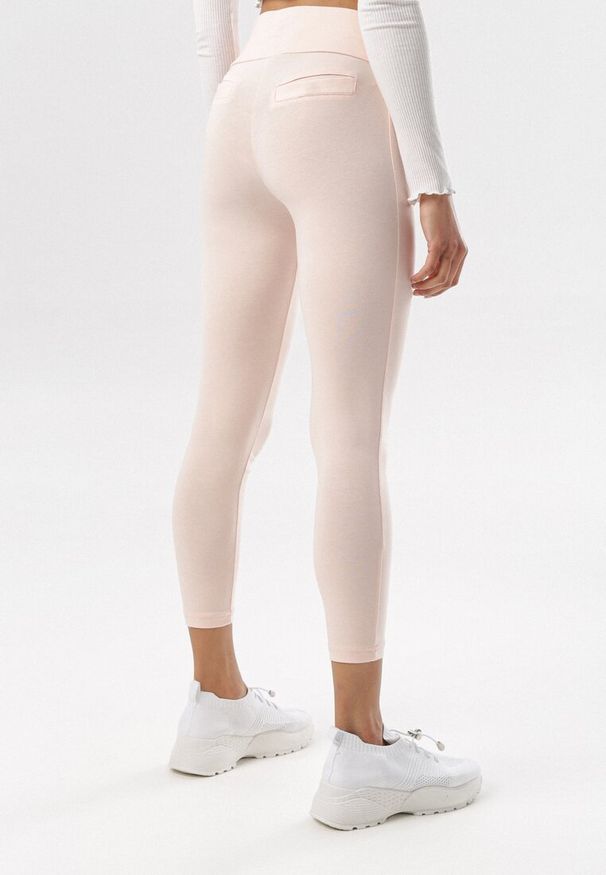 Born2be - Jasnoróżowe Legginsy Araseise. Kolor: różowy. Materiał: dzianina. Długość: długie. Styl: sportowy