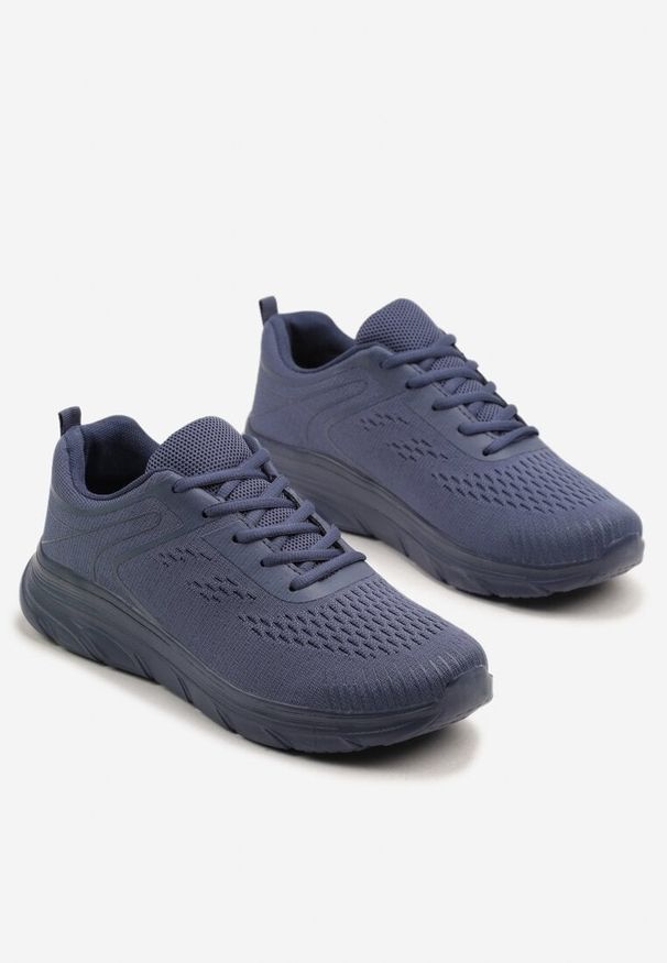 Born2be - Niebieskie Buty Sportowe Sneakersy z Ozdobnym Tłoczeniem Wiline. Okazja: na co dzień. Kolor: niebieski. Materiał: jeans. Obcas: na płaskiej podeszwie