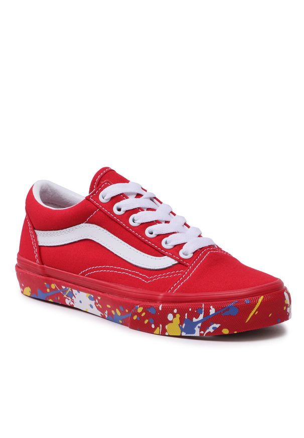 Tenisówki Vans Old Skool VN0A7Q5FIZQ1 Paint Splatter Racing Red. Kolor: czerwony. Materiał: materiał. Model: Vans Old Skool