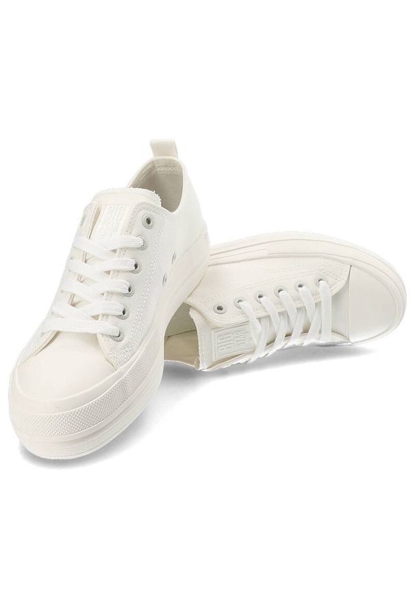 Big-Star - Białe Trampki Big Star Wygodne Obuwie Sportowe. Okazja: na co dzień. Zapięcie: sznurówki. Kolor: biały. Materiał: jeans, materiał. Sezon: lato. Styl: sportowy