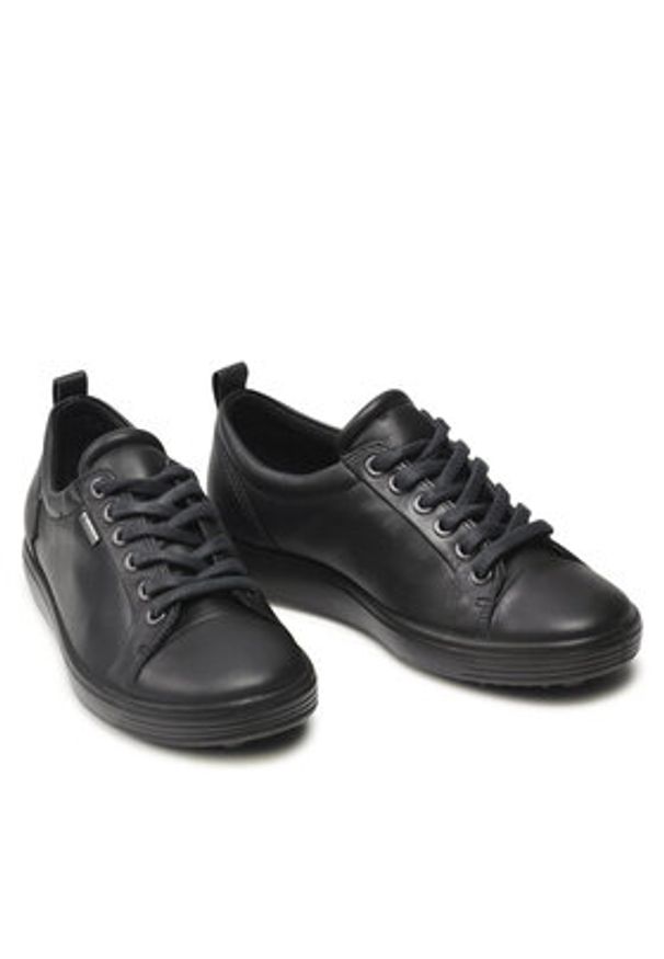 ecco - ECCO Sneakersy Soft 7 W GORE-TEX 44030301001 Czarny. Kolor: czarny. Materiał: skóra. Technologia: Gore-Tex