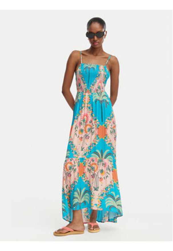 Maaji Sukienka letnia Isadora PT2123CLD009 Błękitny Regular Fit. Kolor: niebieski. Materiał: wiskoza. Sezon: lato