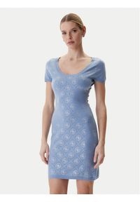 Guess Sukienka dzianinowa W6RK92 Z3JD2 Błękitny Regular Fit. Kolor: niebieski. Materiał: syntetyk #1