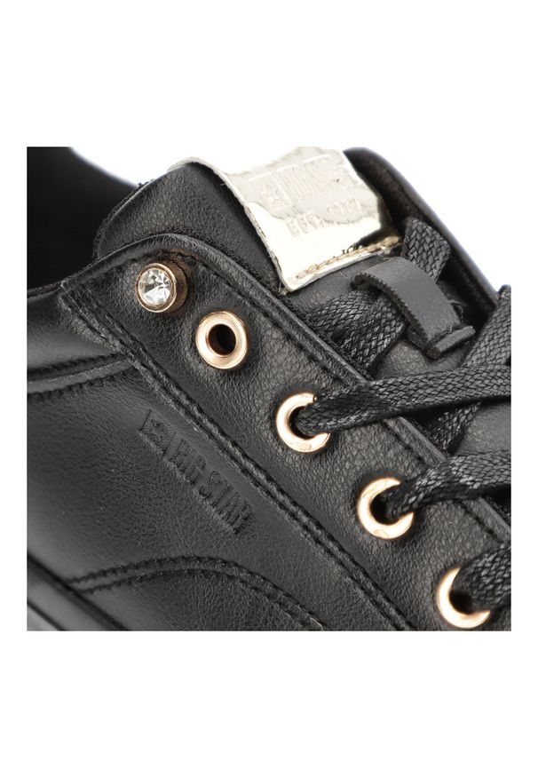 Big-Star - Czarne Sneakersy Big Star Sportowe Obuwie Damskie. Okazja: na co dzień. Kolor: czarny. Materiał: skóra ekologiczna