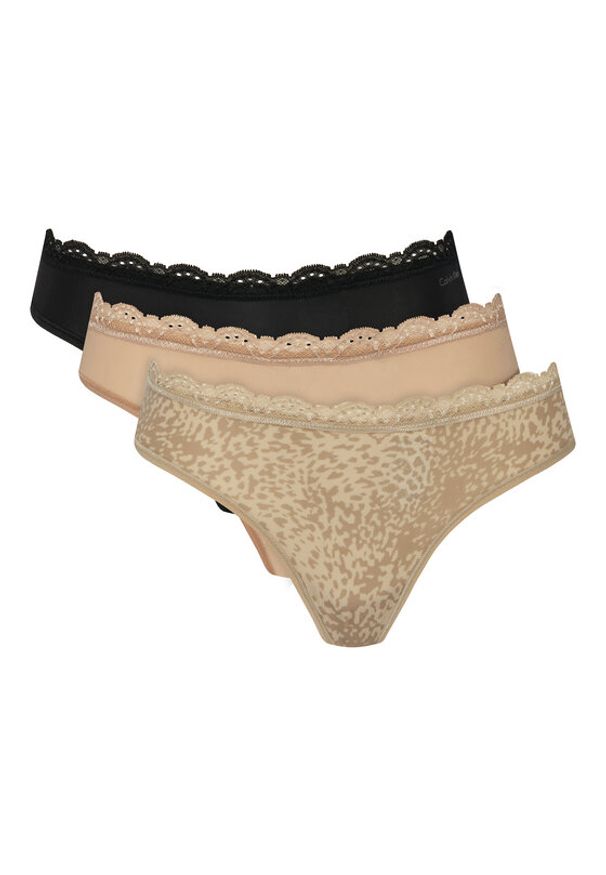 Calvin Klein Underwear Komplet stringów LV00QD5300 Kolorowy. Materiał: syntetyk. Wzór: kolorowy