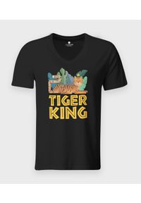 MegaKoszulki - Koszulka męska v-neck Tiger King. Materiał: skóra, bawełna, materiał. Styl: klasyczny #1