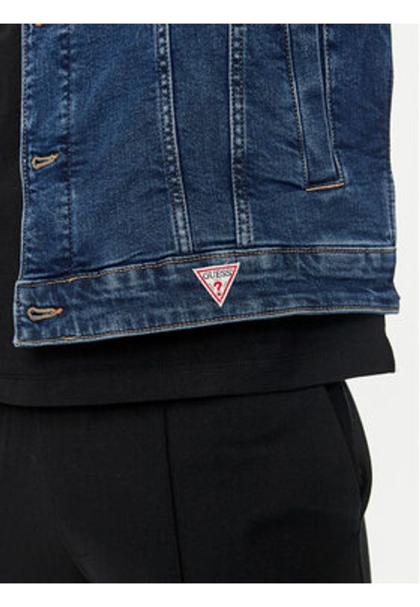 Guess Jeans Kurtka jeansowa M4YN33 D5DM3 Granatowy Regular Fit. Kolor: niebieski. Materiał: bawełna