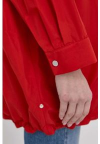 Marella kurtka damska kolor czerwony przejściowa oversize. Kolor: czerwony. Materiał: tkanina, materiał. Wzór: gładki #2